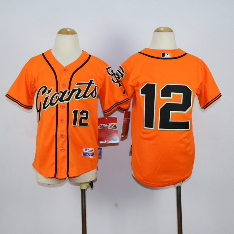 Youth San Francisco Giants #12 Panik Orange MLB Jerseys->women mlb jersey->Women Jersey